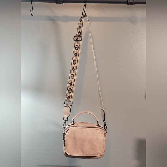 Handbags - Stylish Beige Crossbody Bag With Guitar Strap